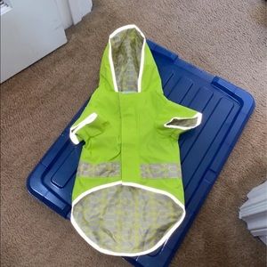 Small neon green raincoat for a dog